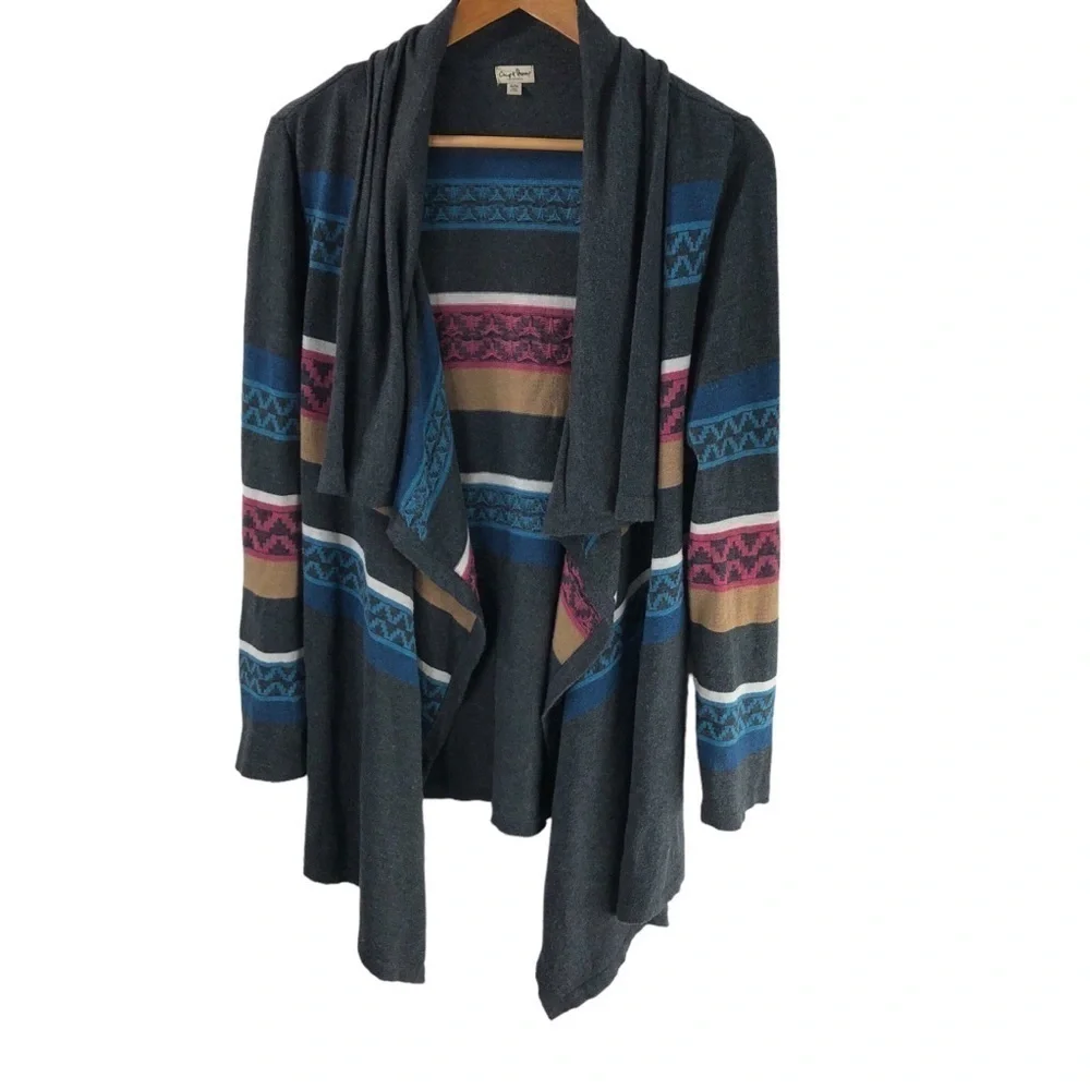 Chip & Pepper Aztec Western Cardigan Sweater Sz S/M Casual Long Cotton Blend